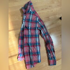 J. Crew Red and Blue Plaid Casual Button-Down Shirt